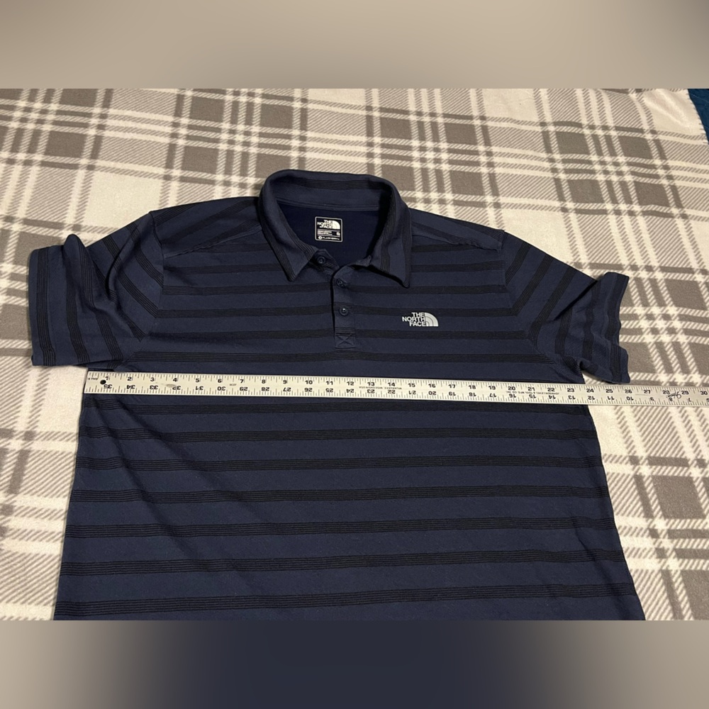 The North Face Navy Striped Polo Shirt- Flashdry- Men’s XL - Picture 11 of 16